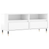 Mueble de TV madera contrachapada blanco brillo 100x34.5x44.5cm 2