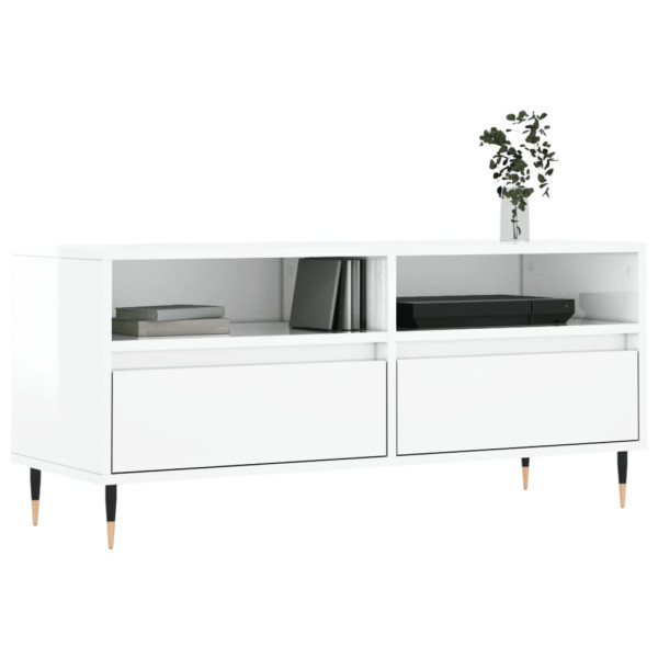 Móvel p/ TV 100x34.5x44.5 cm derivados madeira branco brilhante M 3