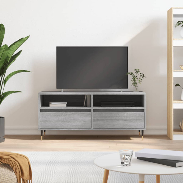 Mueble de TV madera contrachapada gris Sonoma 100x34.5x44.5 cm D