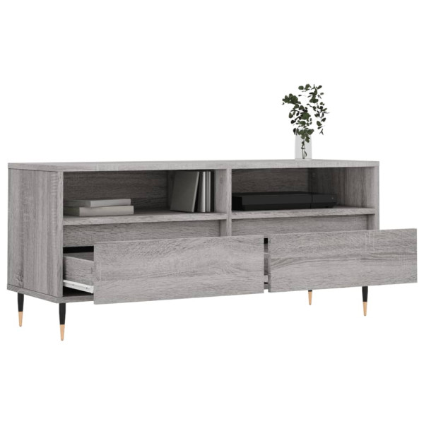 Mueble de TV madera contrachapada gris Sonoma 100x34.5x44.5 cm M 4