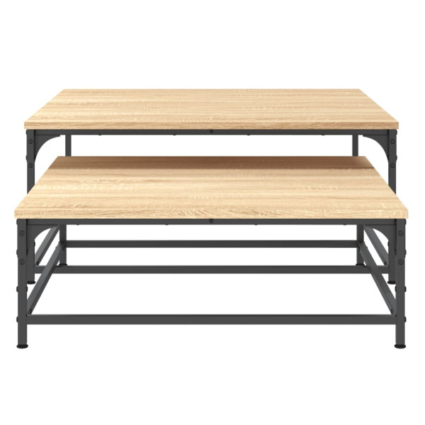 Mesas de centro encastrar 2 pcs deriv. madeira carvalho sonoma M 5