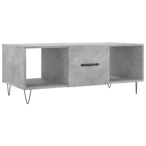 Mesa de centro madera contrachapada gris hormigón 102x50x40 cm H