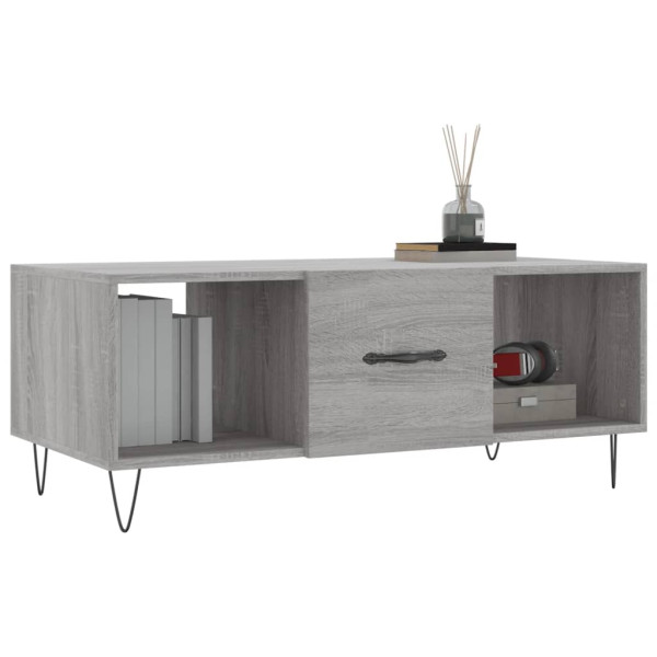 Mesa de centro madera contrachapada gris Sonoma 102x50x40 cm M 3