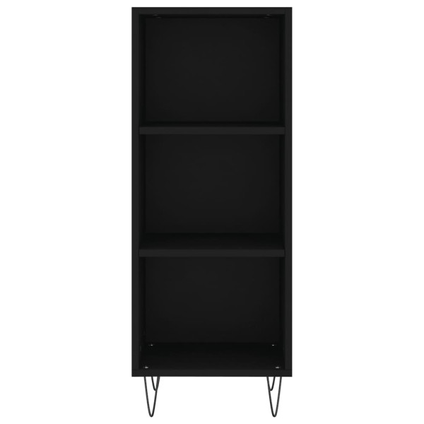 Aparador de madera de ingeniería negro 34.5x32.5x90 cm M 4