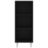 Aparador de madera de ingeniería negro 34.5x32.5x90 cm 4
