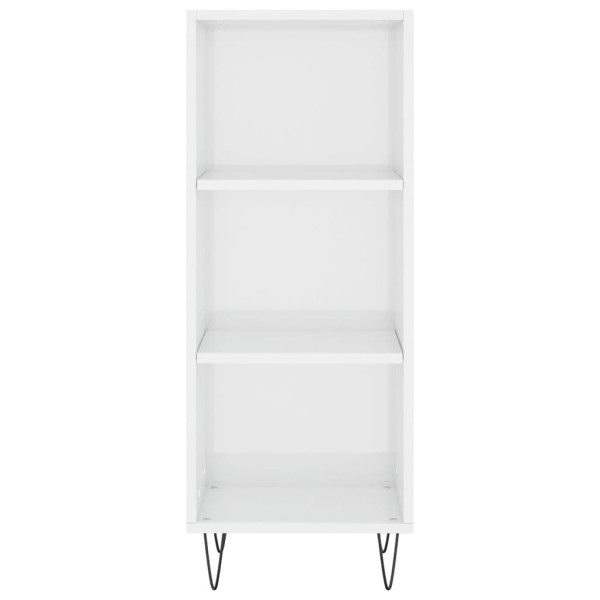 Aparador madera de ingeniería blanco brillante 34.5x32.5x90 cm M 4