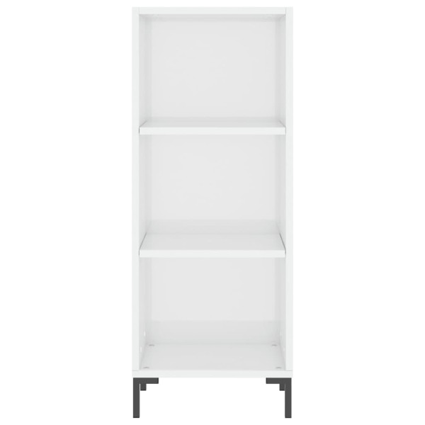 Aparador madera de ingeniería blanco brillante 34.5x32.5x90 cm M 4