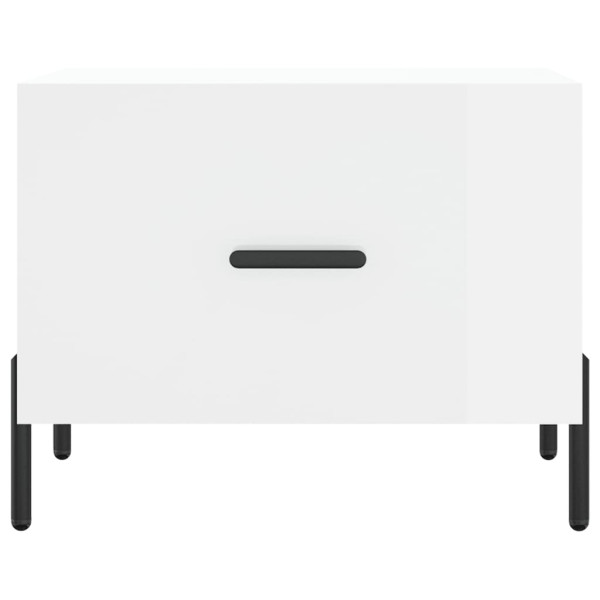 Mesa de centro madera de ingeniería brillo blanco 50x50x40 cm M 5