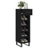 Zapatero madera de ingeniería negro 30x35x105 cm 4