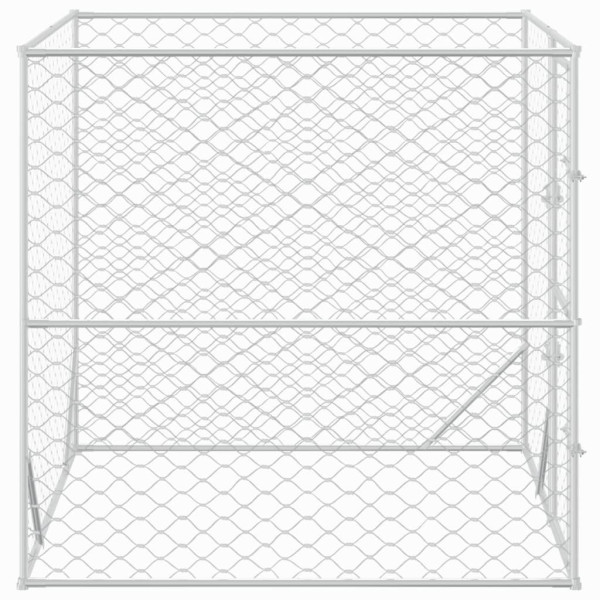 Perrera de exterior acero galvanizado plateado 2x2x2 m M 4