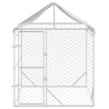 Perrera de exterior con toldo acero galvanizado plata 2x2x2.5 m 3