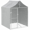 Perrera de exterior con toldo acero galvanizado plata 2x2x2.5 m 2