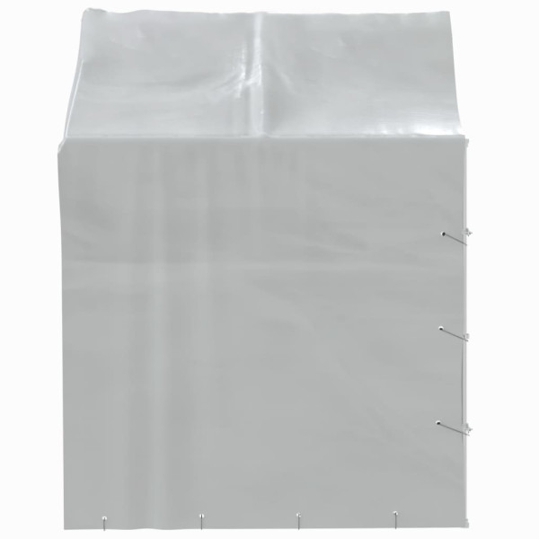 Canil de exterior com teto 2x2x2.5m aço galvanizado prateado M 4