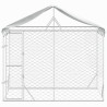 Perrera exterior con toldo acero galvanizado plata 3x1.5x2.5 m 3