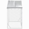 Canil de exterior com teto 3x1.5x2.5 m aço galvanizado prateado 4