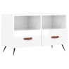 Mueble de TV madera contrachapada blanco brillo 80x36x50 cm 2