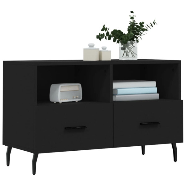 Mueble para TV madera contrachapada negro 80x36x50 cm M 3