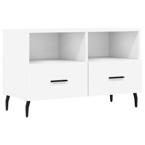 Mueble para TV madera contrachapada blanco 80x36x50 cm H