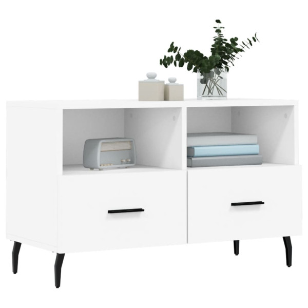 Mueble para TV madera contrachapada blanco 80x36x50 cm M 3