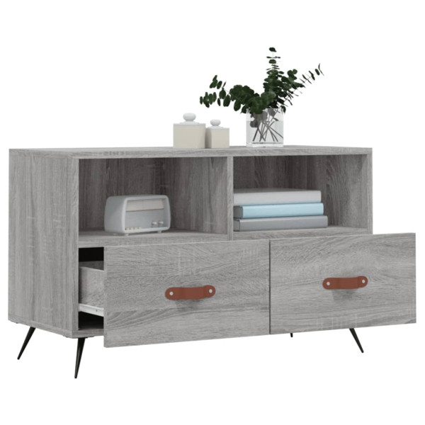 Mueble de TV madera de ingeniería gris Sonoma 80x36x50 cm M 4