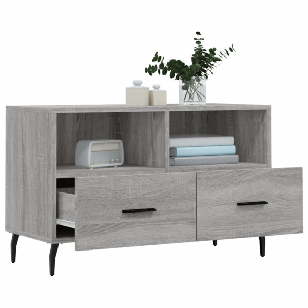 Mueble de TV madera de ingeniería gris Sonoma 80x36x50 cm M 4