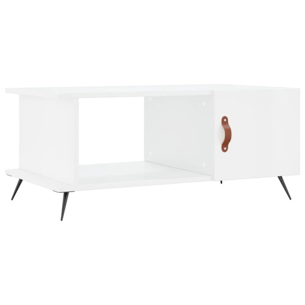 Mesa de centro madera contrachapada blanco brillo 90x50x40 cm M 2