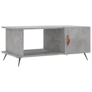 Mesa de centro madera contrachapada gris hormigón 90x50x40 cm H