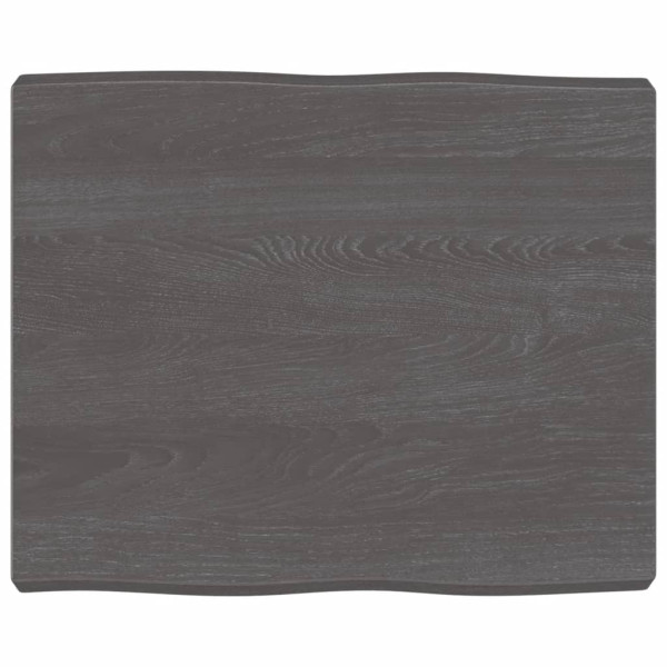 Tablero mesa madera tratada roble borde natural gris 60x50x6 cm D
