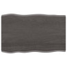 Tablero mesa madera tratada roble borde natural gris 80x50x4 cm 1