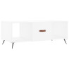 Mesa de centro madera contrachapada blanco 102x50x40 cm 2