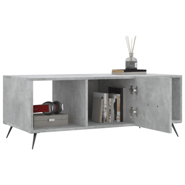 Mesa de centro madera contrachapada gris hormigón 102x50x40 cm M 4
