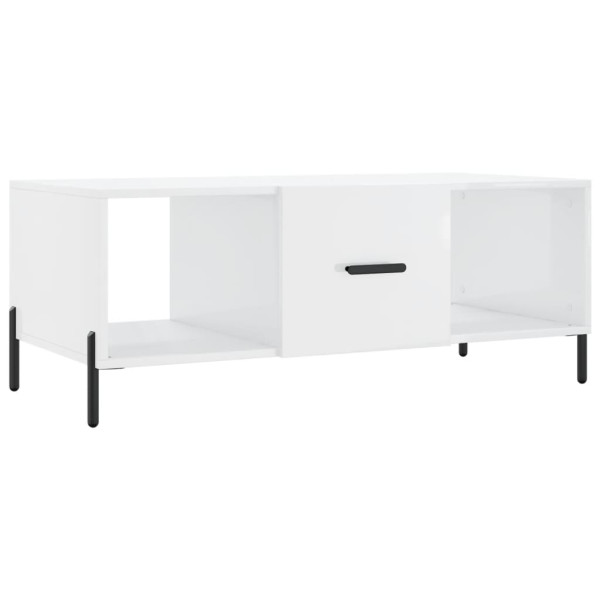 Mesa de centro madera contrachapada blanco brillo 102x50x40 cm M 2