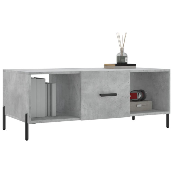 Mesa de centro madera contrachapada gris hormigón 102x50x40 cm M 3