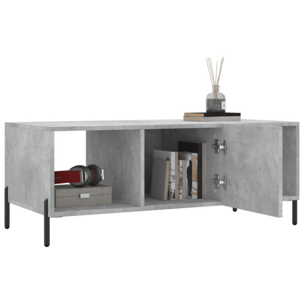 Mesa de centro madera contrachapada gris hormigón 102x50x40 cm M 4