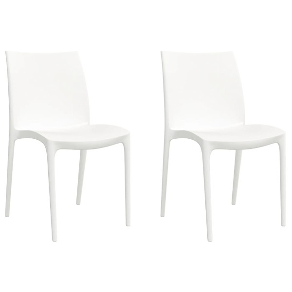 Sillas de jardín 2 uds polipropileno blanco 50x46x80 cm M 2