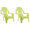 Sillas de jardín niños 2 uds aspecto madera PP verde 37x34x44cm 2
