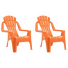 Sillas jardín niños 2 uds aspecto madera PP naranja 37x34x44 cm 2
