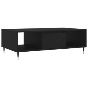 Mesa de centro madera de ingeniería negro 104x60x35 cm H
