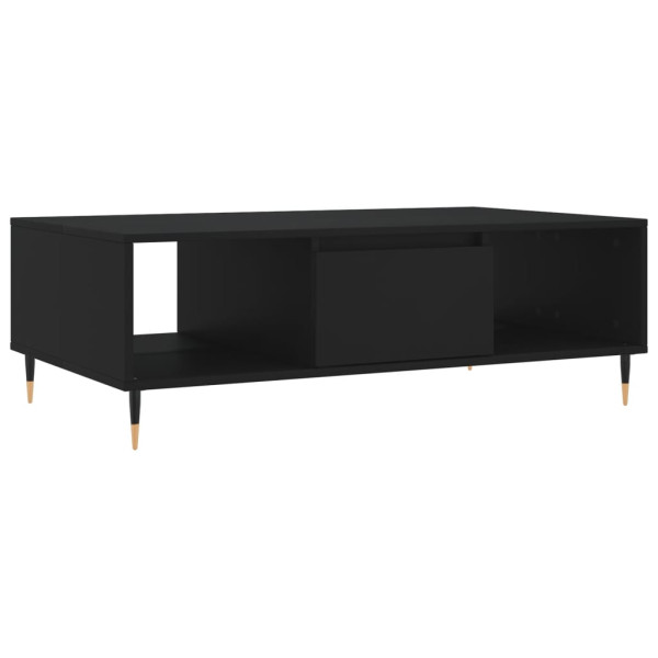 Mesa de centro madera de ingeniería negro 104x60x35 cm M 2