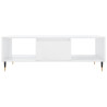 Mesa de centro madera de ingeniería blanco brillo 104x60x35 cm 5