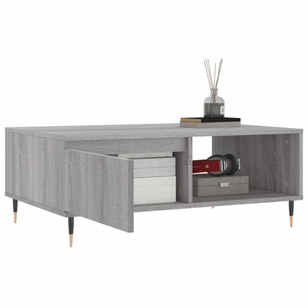 Mesa de centro madera de ingeniería gris Sonoma 90x60x35 cm M 4