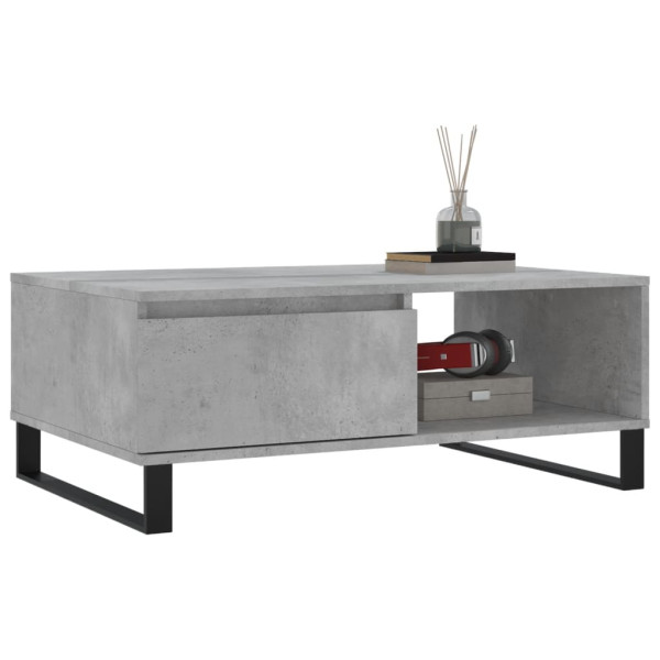 Mesa de centro madera de ingeniería gris hormigón 90x60x35 cm M 3