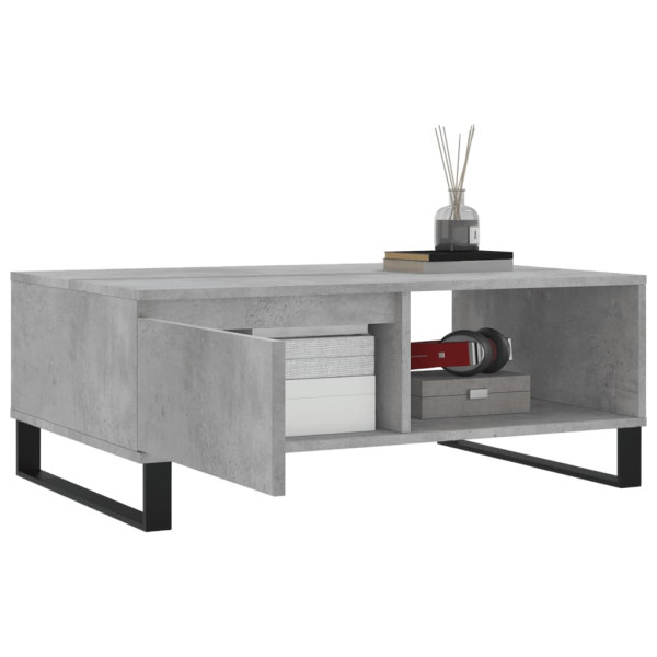 Mesa de centro madera de ingeniería gris hormigón 90x60x35 cm M 4
