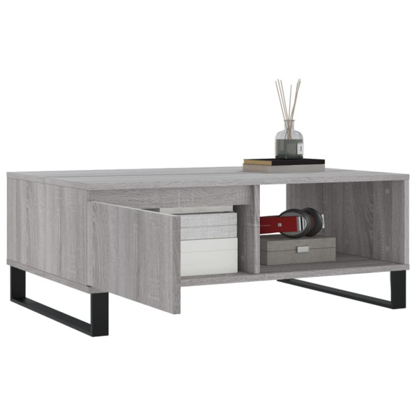 Mesa de centro madera de ingeniería gris Sonoma 90x60x35 cm M 4