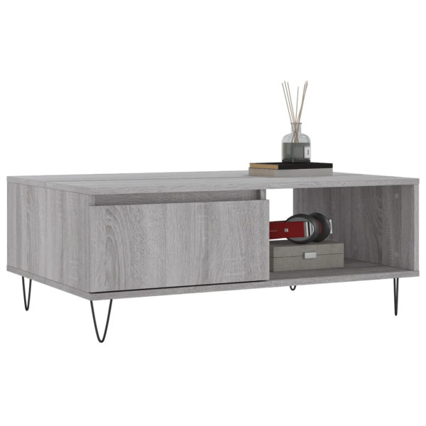 Mesa de centro madera de ingeniería gris Sonoma 90x60x35 cm M 3