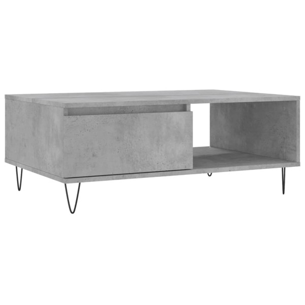 Mesa de centro madera de ingeniería gris hormigón 90x60x35 cm M 2