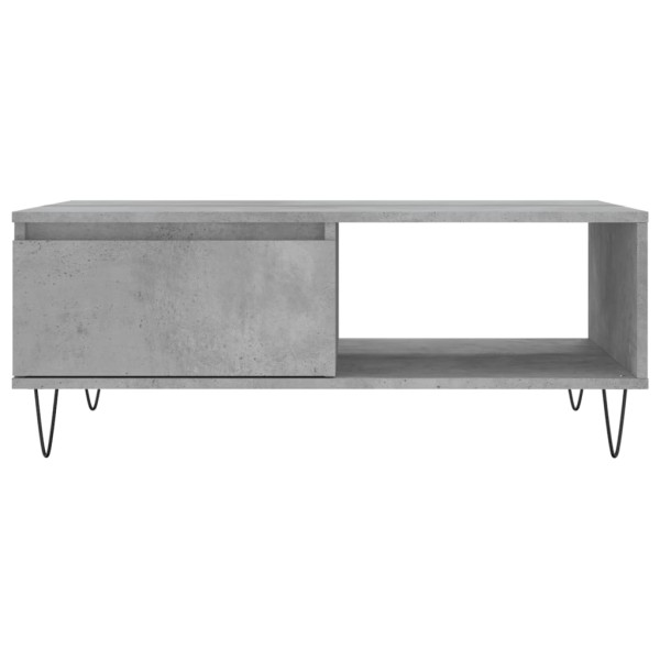 Mesa de centro madera de ingeniería gris hormigón 90x60x35 cm M 5
