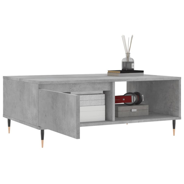 Mesa de centro madera de ingeniería gris hormigón 90x60x35 cm M 4