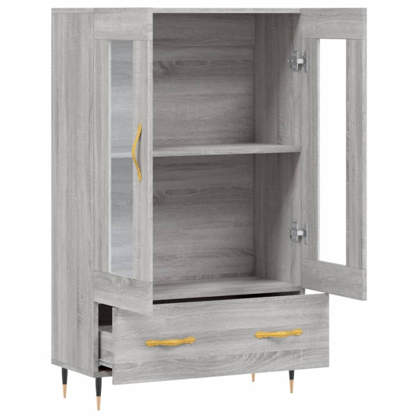 Aparador alto madera de ingeniería gris Sonoma 69.5x31x115 cm M 5