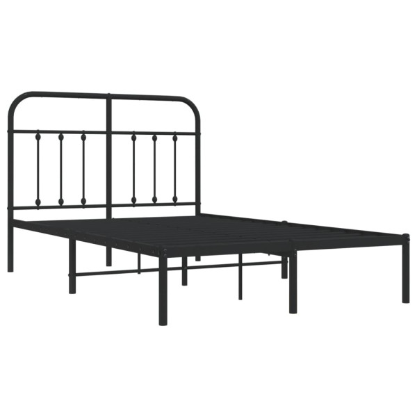 Estructura de cama con cabecero metal negro 120x190 cm M 5
